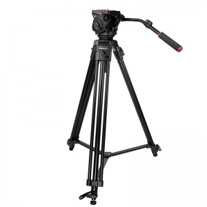 Trípode de video profesional de servicio pesado KINGJOY de 3 secciones VT-2100L con cabezal de amortiguación de fluidos VT-3530 para videocámara